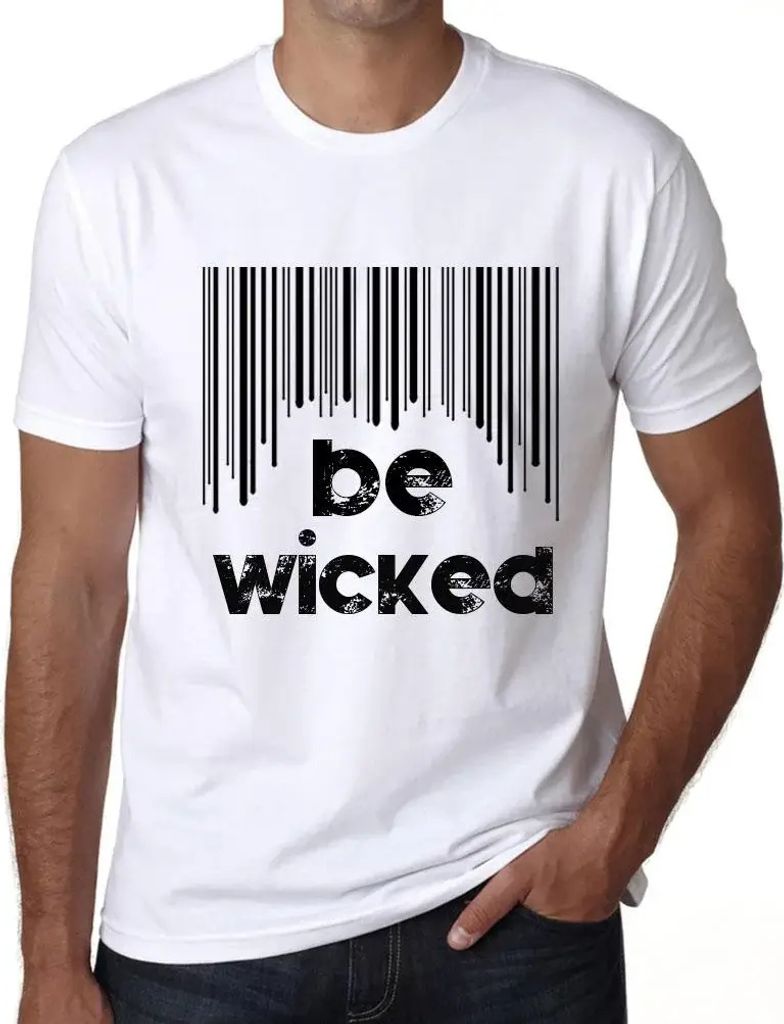 Herren Grafik T-Shirt Barcode ist böse – Barcode Be Wicked – Öko-Verantwortlich Vintage Jahrgang Kurzarm Lustige Druck Geburtstag Geschenk Mann