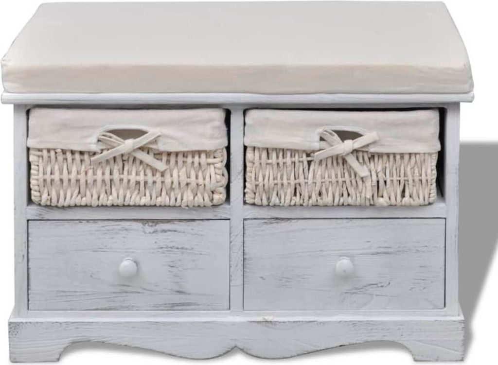 vidaXL Lavice s úložným prostorem bílá 62×33×42 cm Obrázek produktu 