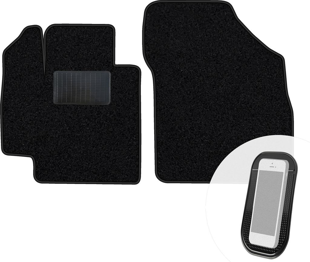 moto-MOLTICO Vorne Fußmatten Auto Velours Autoteppiche Schwarz Automatten Set 2-teilig passend für Suzuki Ignis ab 2016