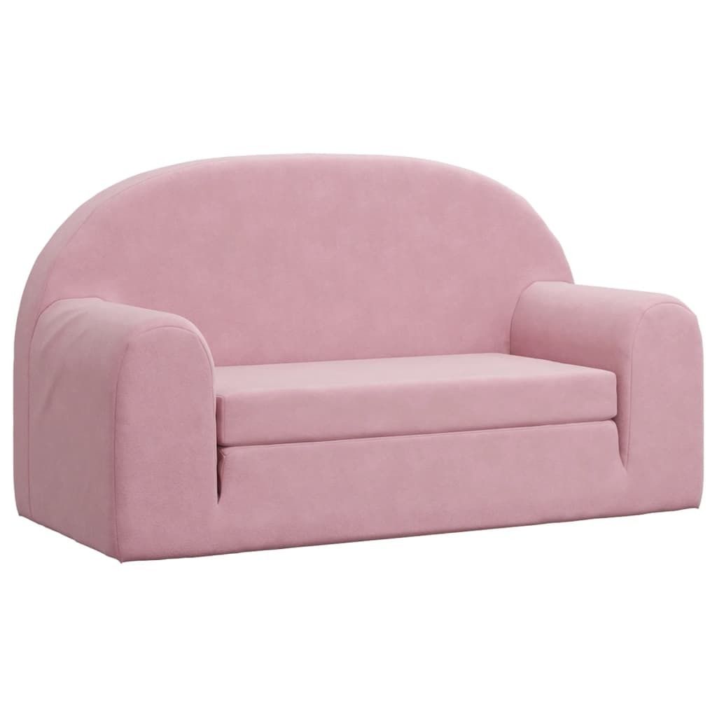 Best Möbel Kinder-Schlafsofa 2-Sitzer Rosa Weicher Plüsch Produktbild 2