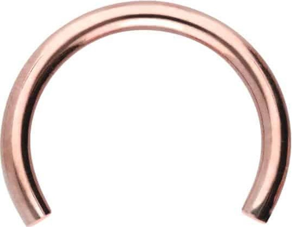 Ohrpiercing, Nasenpiercing, Septum Piercing Titan Hufeisenring mit Innengewinde ohne Kugeln RoséGold Innendurchmesser: 8mm + Stabstärke: 1,2mm