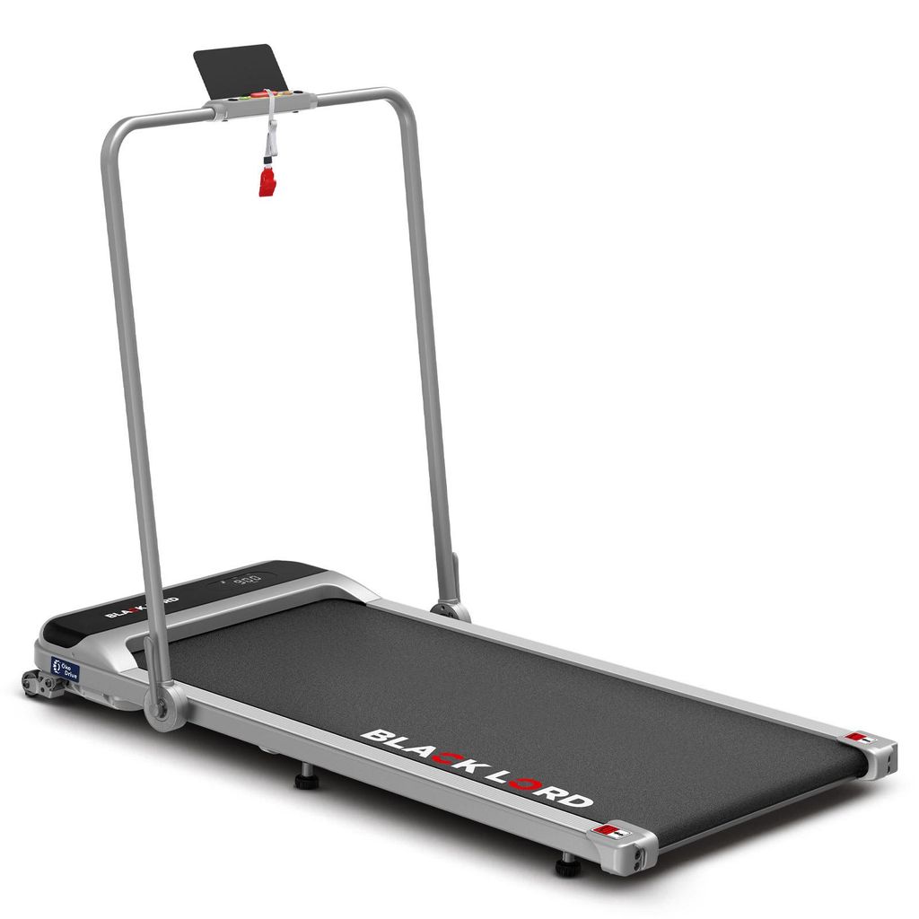 BLACK LORD Faltbares Walking Pad Laufband, 2 in 1 Elektro Home Office Laufband für Joggen und Laufen, Neigung, 3.2HP/2.2HP Fitnessgerät, Silber