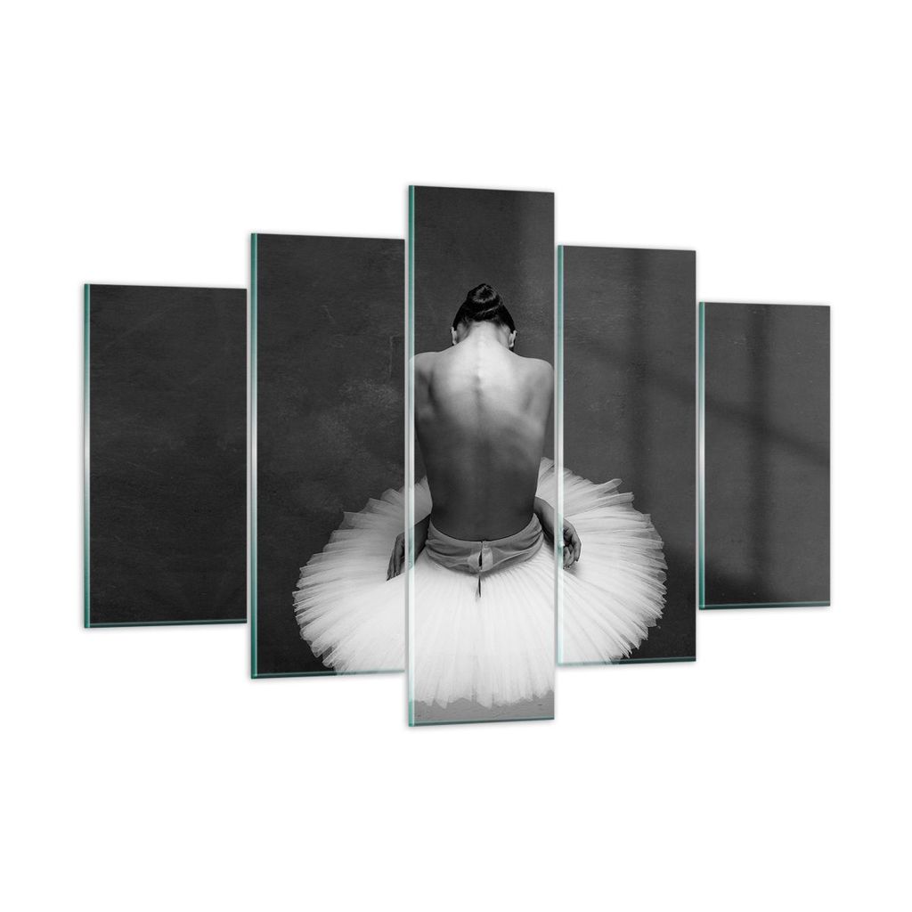 Bilder auf glas - 5 Teile - Ballerina Rücken Stück - 150x100cm - Glasbilder - Wandbilder - Bilder - zum Aufhängen bereit - Wanddekoration aus Gl...