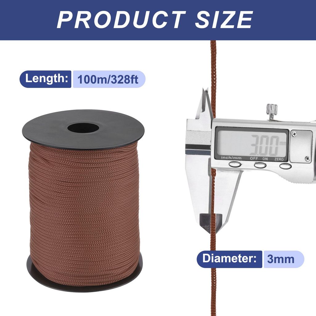 Polypropylen-Seil 3mm Polypropylenseil 10Om PP Flechtleine Textilseil Leine Nylonschnur Schnur Rei?feste Rope Kunststoffseil fš¹r W?scheleine Cam...