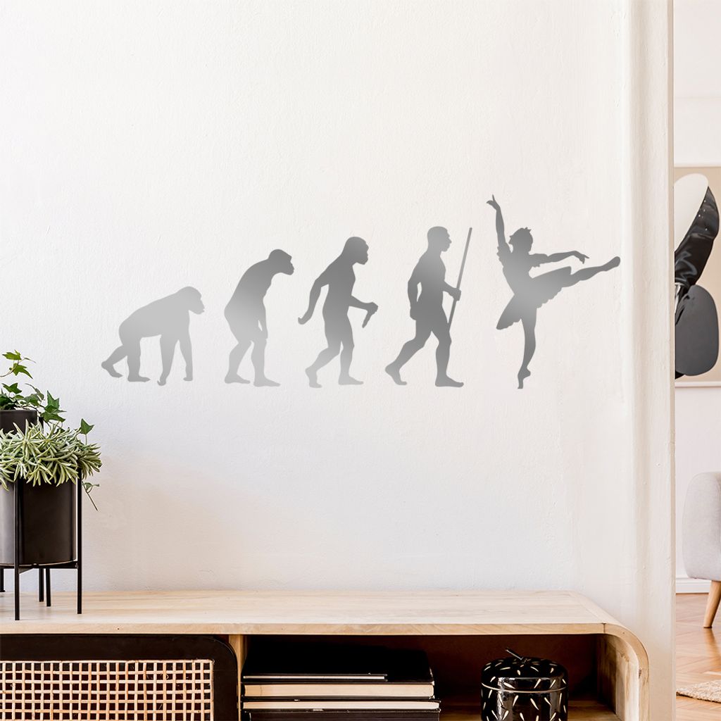 Ballerina Ballett Evolution Wandtattoo Wandaufkleber Wall Sticker - Dekoration, Küche, Wohnzimmer, Schlafzimmer, Badezimmer