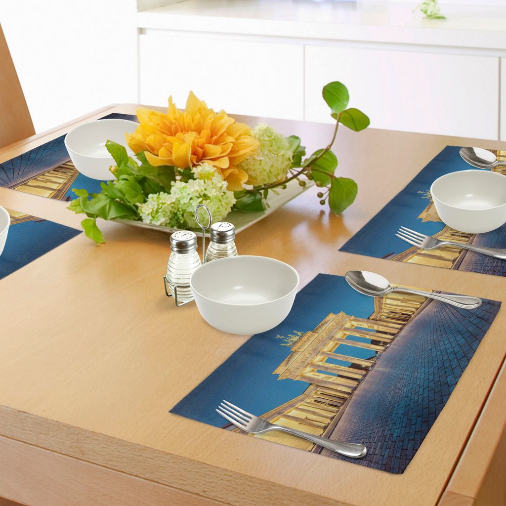 ABAKUHAUS Reise Platzmatten, Klassische Ansicht des berühmten Brandenburger Tor Deutschland National Symbol und Wahrzeichen, Untersetzer aus Wasch...