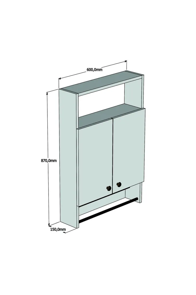 Petite armoire salle de bain noyer Ela pour gagner de la place 60 cm