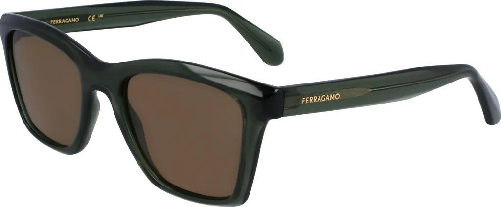 Lunettes de soleil Ferragamo SF2001S anti-éblouissement kaki et chic