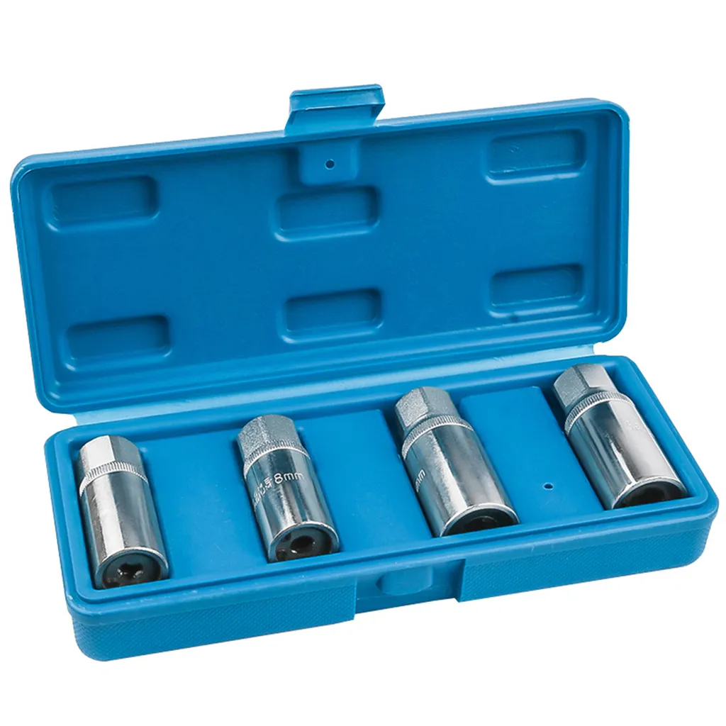 set di 4 pezzi di estrattori di viti prigioniere, presa di rimozione di viti prigioniere rotte, strumento di rimozione di viti prigioniere metriche, unità quadrata da 12,5 mm robusta rimozione di dadi portatili, prese di estrazione di viti prigioniere, strumento di rimozione di viti prigioniere metriche, set di estrattori di viti prigioniere rotte