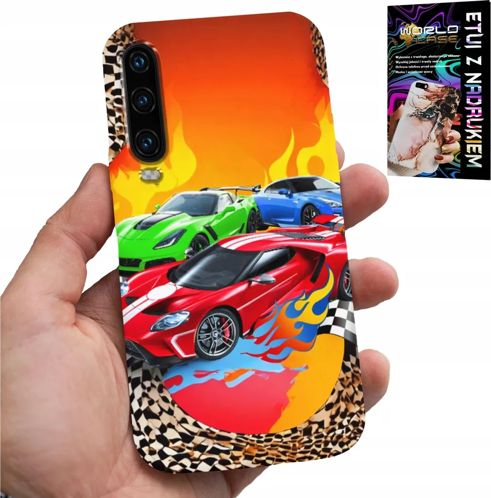 Protezione Bambini Huawei P30 - Cover Auto da Corsa e Vetro Temperato