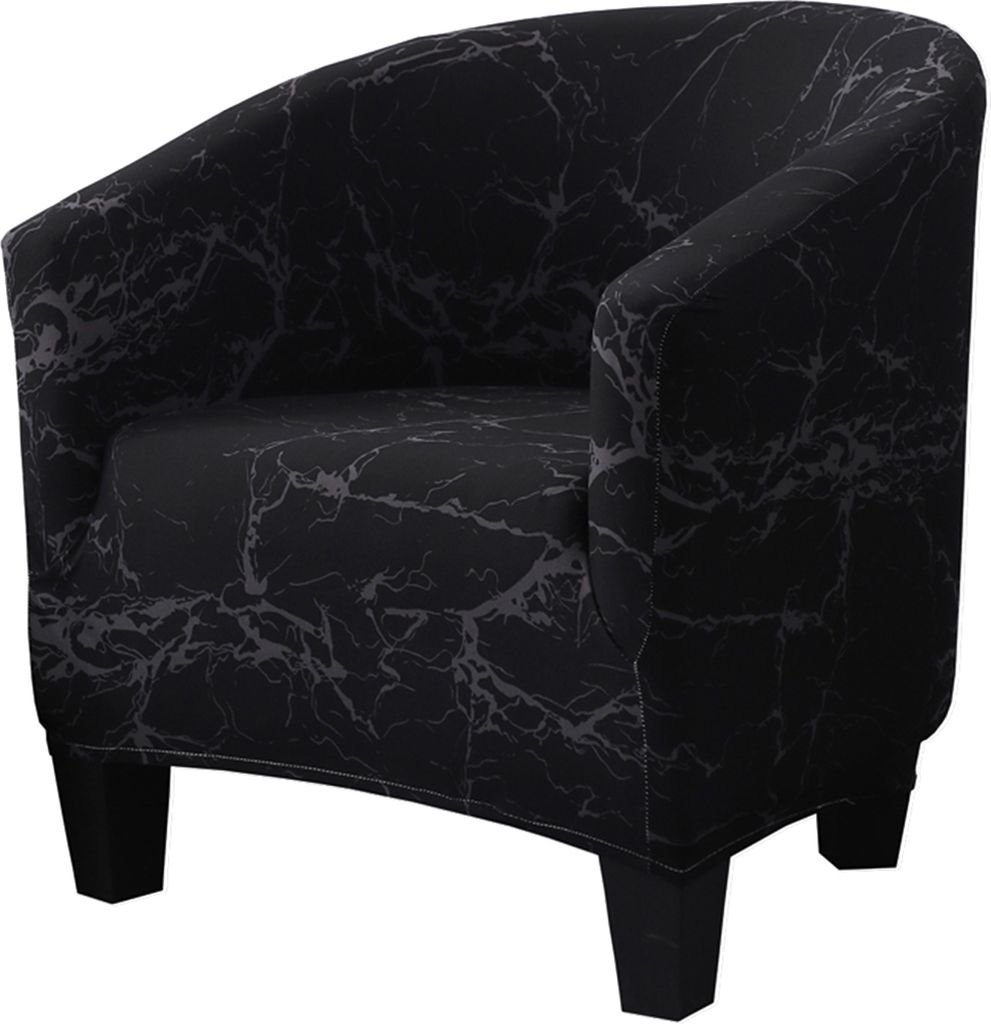 Halbkreis Chair Schonbezug,Stuhlbezüge aus Polyester mit hoher Dehnung Sessel Sofabezug Schonbezug Möbelschutz Weiche Couchbezüge ,( schwarz)