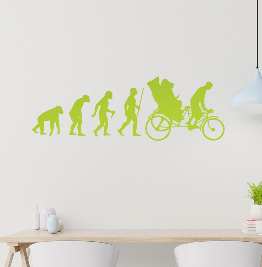 Fahrradrikscha Evolution Wandtattoo Wandaufkleber Wall Sticker - Dekoration, Küche, Wohnzimmer, Schlafzimmer, Badezimmer