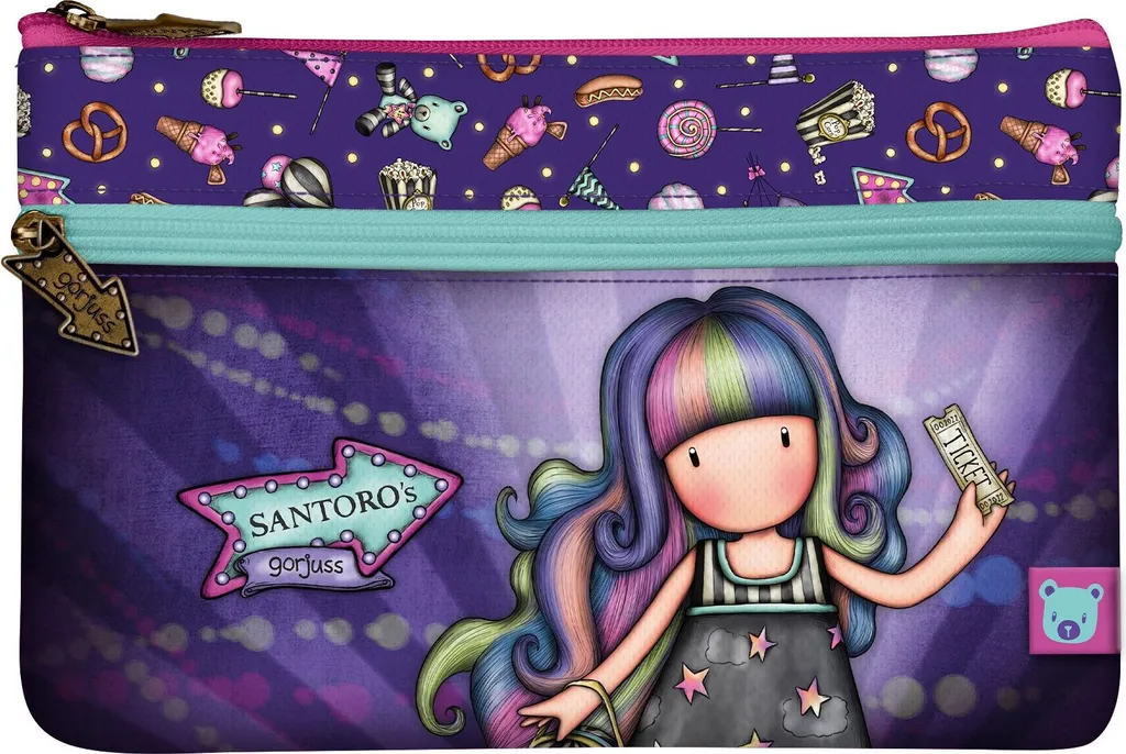 Trousse Gorjuss Up and Away Violette : Grand format plat 23x15cm
