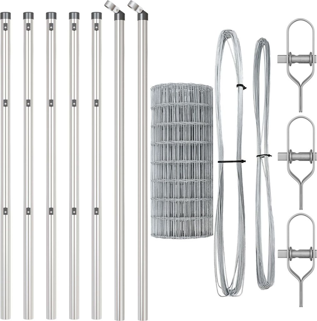 Möbel Euro Zaun mit 13 Pfosten 0.4x25 m Galvanisierter Stahl - Metallzäune 3350494