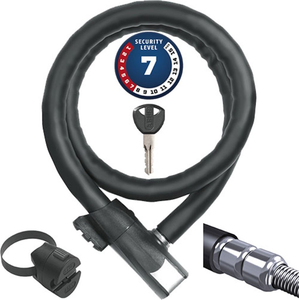 ABUS 860, Kabelový zámek, Černá, Ocel, Klíč, CE, 2 cm Obrázek produktu 