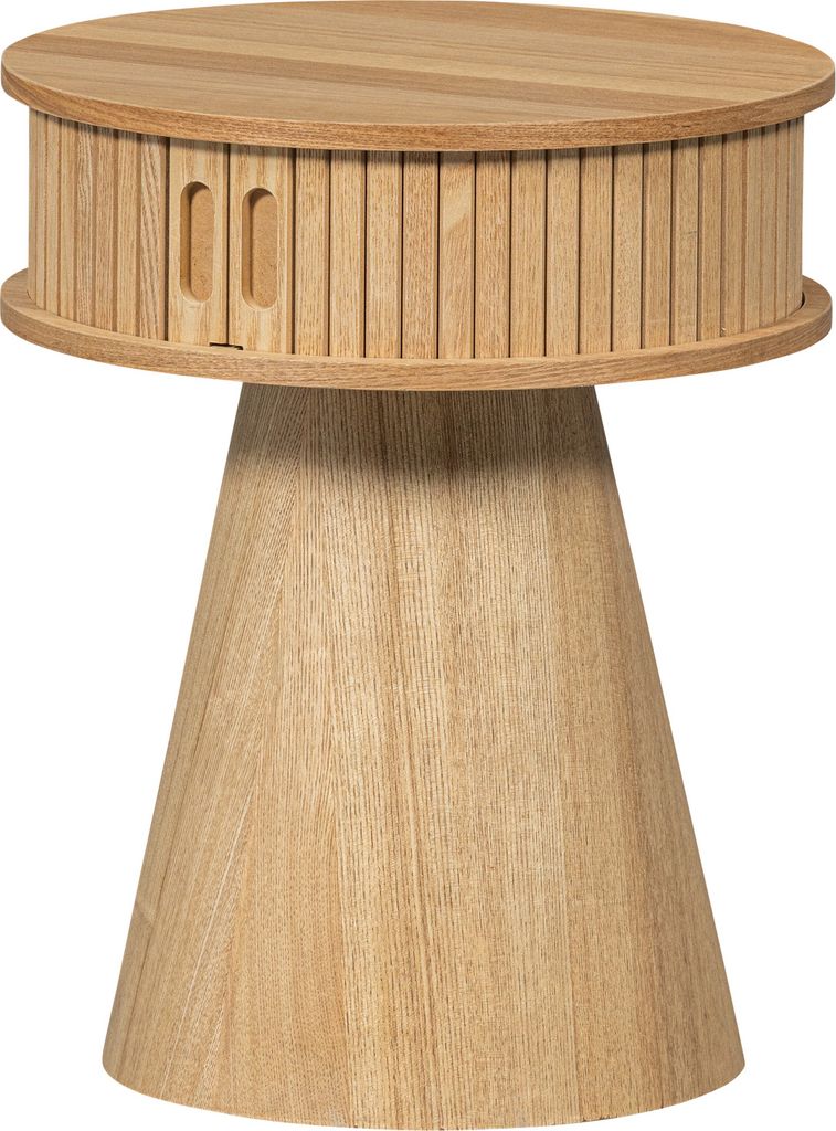 karri nachttisch rund holz natur Produktbild 