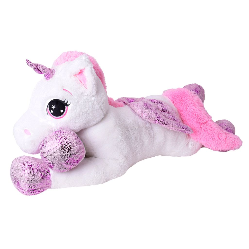 niedliches XL Plüsch EINHORN lila rosa 45 cm Stofftier Kuscheltier Pferd Pony 