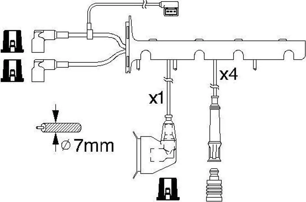 Câbles d'allumage haute tension Bosch 0986356325 isolés silicone BMW