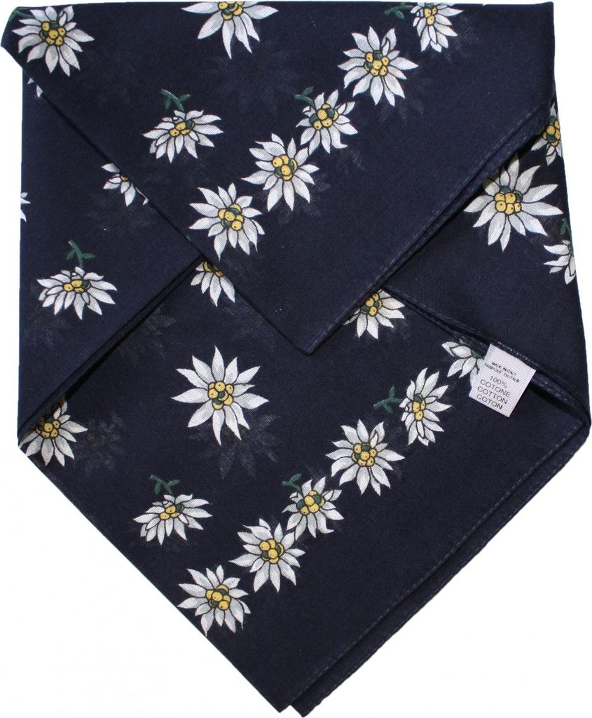 German Wear,Halstuch Trachtentuch BAUMWOLLE Edelweissmuster Produktbild 