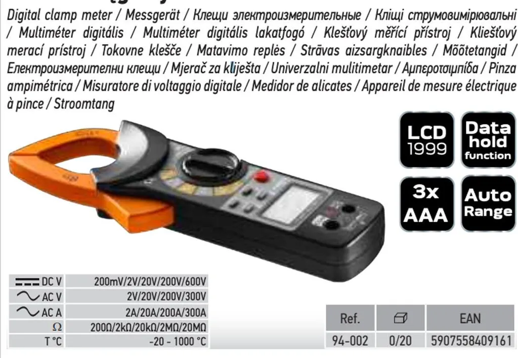 Pince de mesure numérique NEO TOOLS avec écran LCD rétroéclairé 600V - 5
