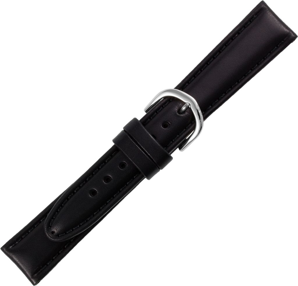 Adora Cathay | Uhrenarmband 14mm Leder schwarz gepolstert Produktbild 
