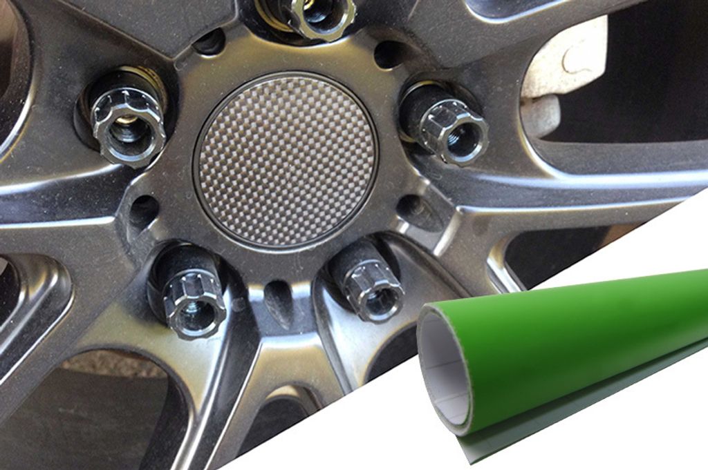 4x Alufelgen Felgen Naben Deckel Design Folie Grün Lime Matt für viele Fahrzeuge