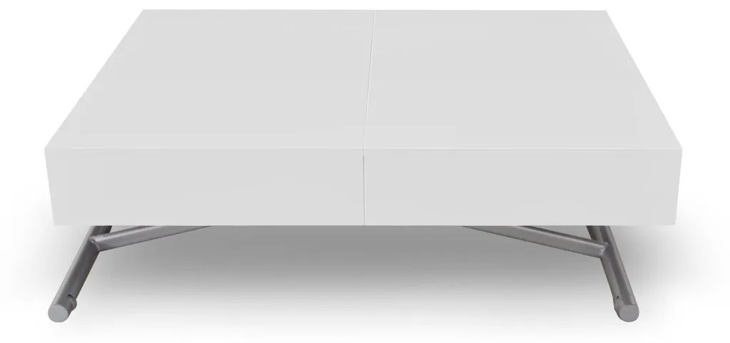 Gagnez de la place avec la Table Basse Relevable Sundance Blanc Laqué