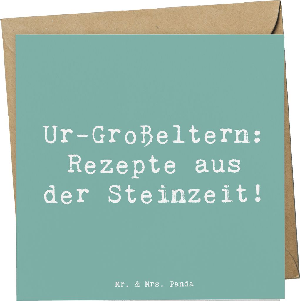 Mr. & Mrs. Panda Grußkarte Spruch Ur-Großeltern Rezepte - Meeresbrise - Geschenk, Tradition, Familie, Liebe, Klappkarte, Generationen, Großelter...