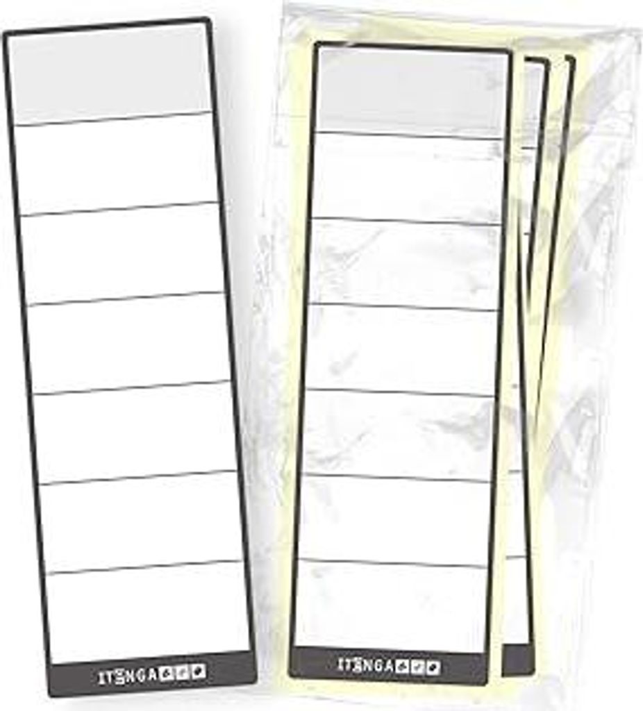 itenga 50x Ordneretiketten Ordnerrückenschild für breite Ordner I Aufkleber für Ordnerrücken selbstklebend aus Haftpapier 6x19cm (grau)