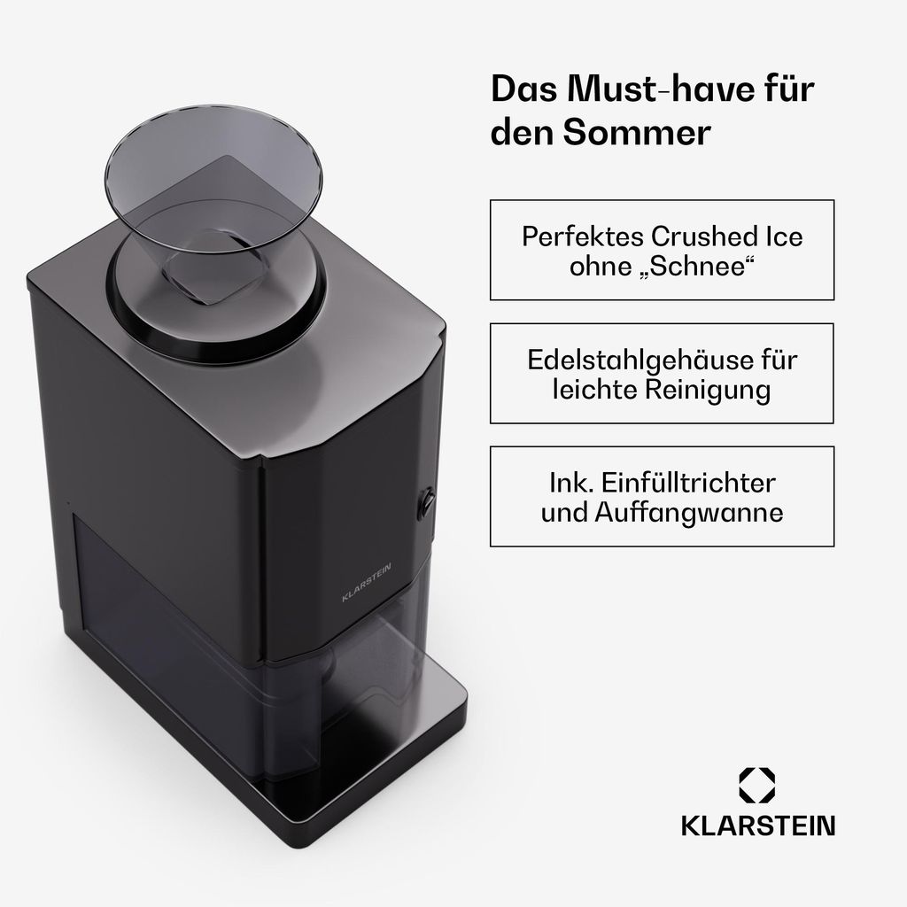 Klarstein Crushed-Ice-Maschine - Edelstahl, 15 kg/h, 3,5 L Produktbild 