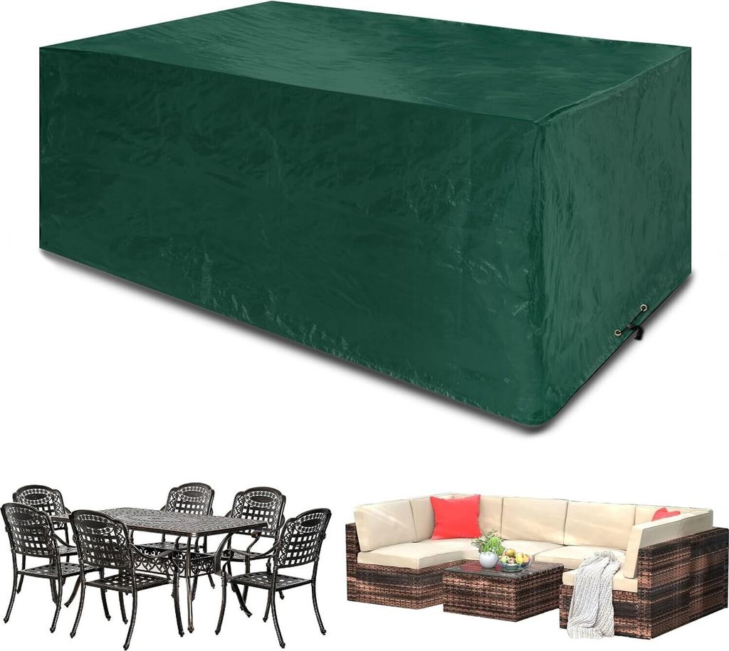 Gartenmöbel Abdeckungen Wasserdicht, Große Gartenmöbel Abdeckung 270x180x90cm Rechteckig, Outdoor Tisch Abdeckungen Möbel Sets Abdeckung Winddi...