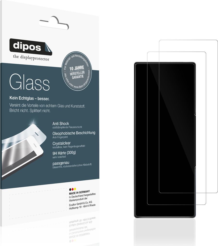 2x Schutzfolie für Airpuxem T337 Dashcam - Anti-Shock 9H Folie dipos Glass Kunststoffglas