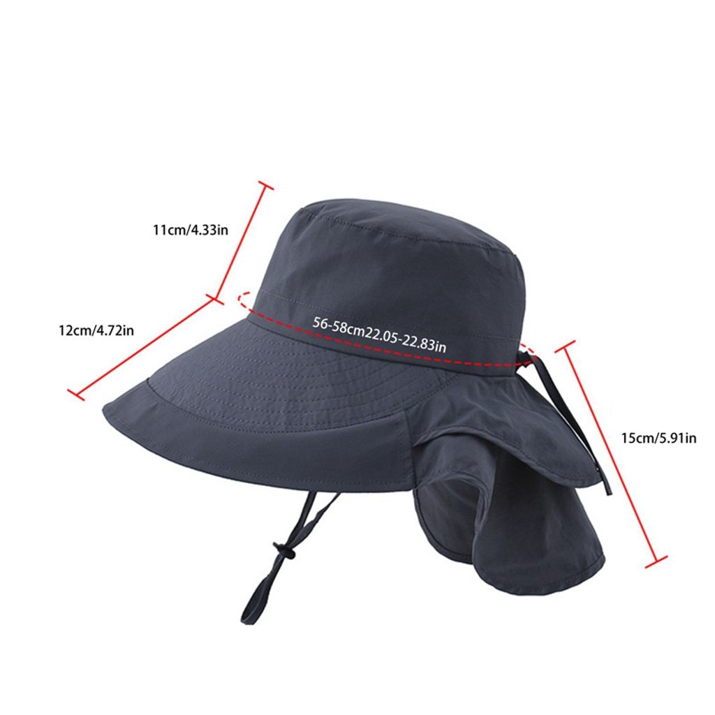Sonnenhut mit Nackenschutz, UV Schutz Breite Krempe Produktbild 4