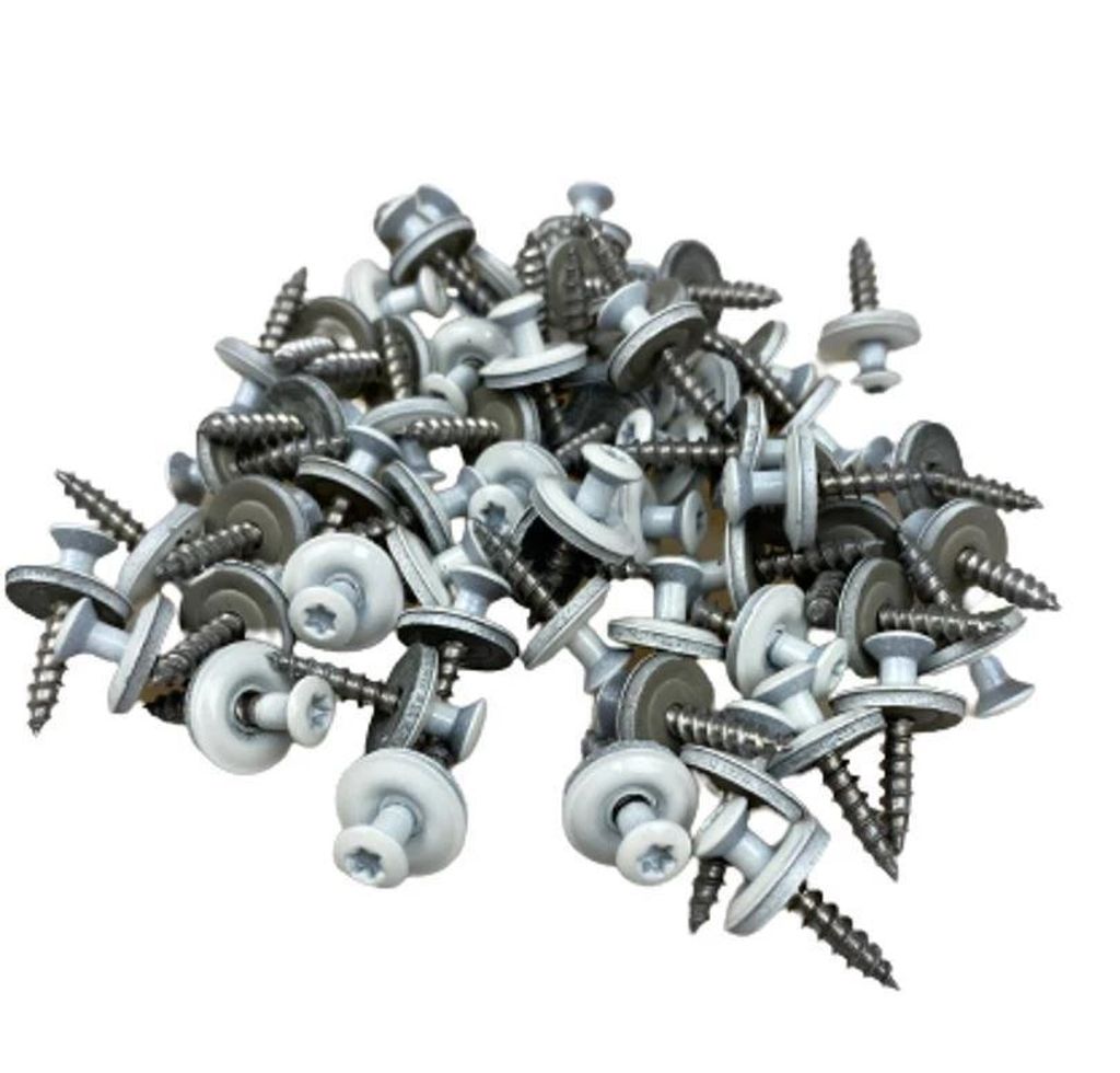 Spenglerschrauben V2A mit Dichtscheibe 4,5 mm x 45 mm - 50 Stück - weiß