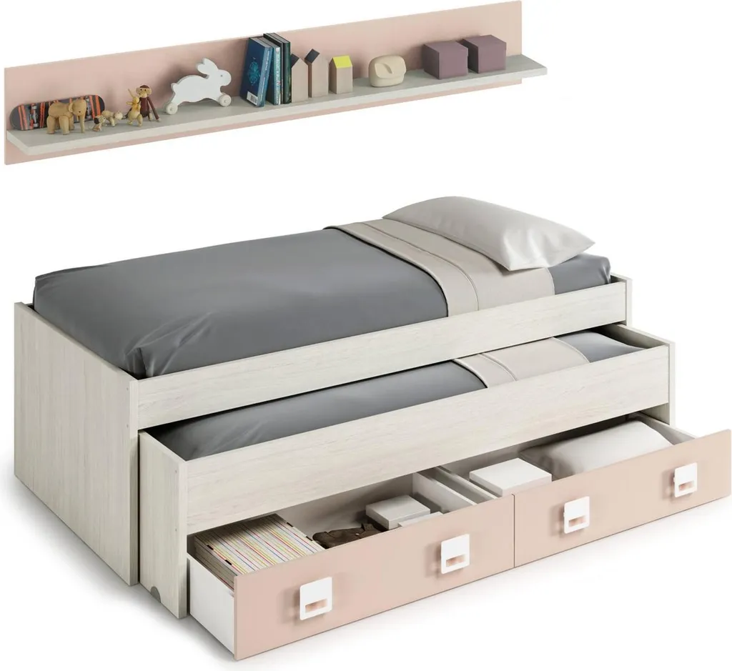 Lit enfant Asi blanc : fini le désordre avec ses rangements malins