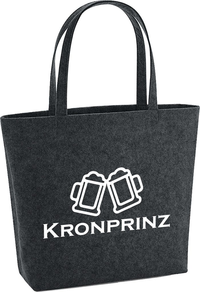 Huuraa Filzshopper Kronprinz Schützenfest 22 Liter Charcoal Melange Filztasche Geschenkidee