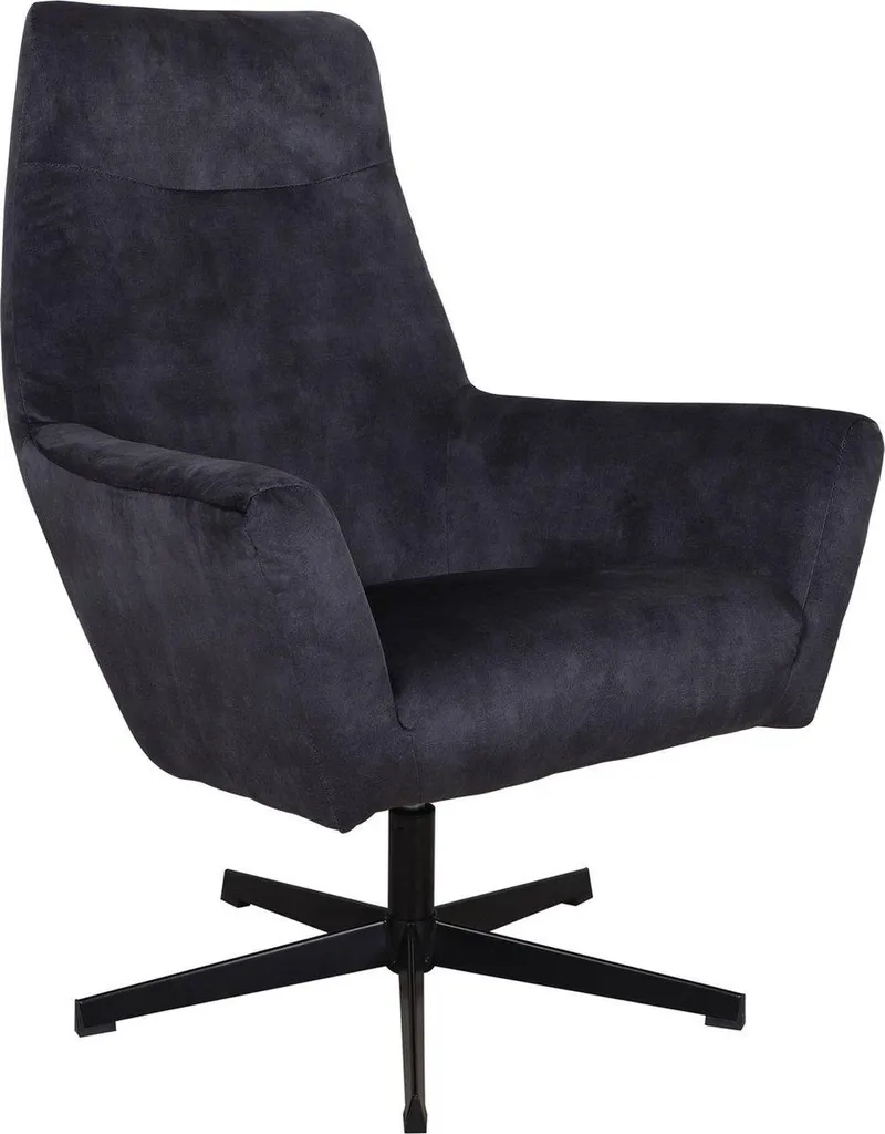 Fauteuil Lounge Moderne en Velours Anthracite avec Coussin Moelleux Adulte