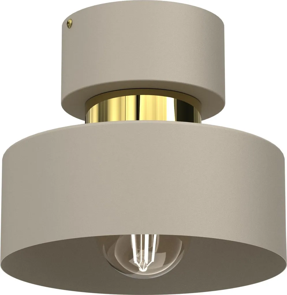Plafonnier Marti crème avec insert doré design moderne culot E27