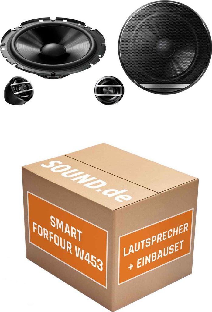 Lautsprecher Boxen Einbaupaket vorne Pioneer TS-G170C passend für Smart Forfour W453 | 2x Tief-Mitteltöner 2x Hochtöner
