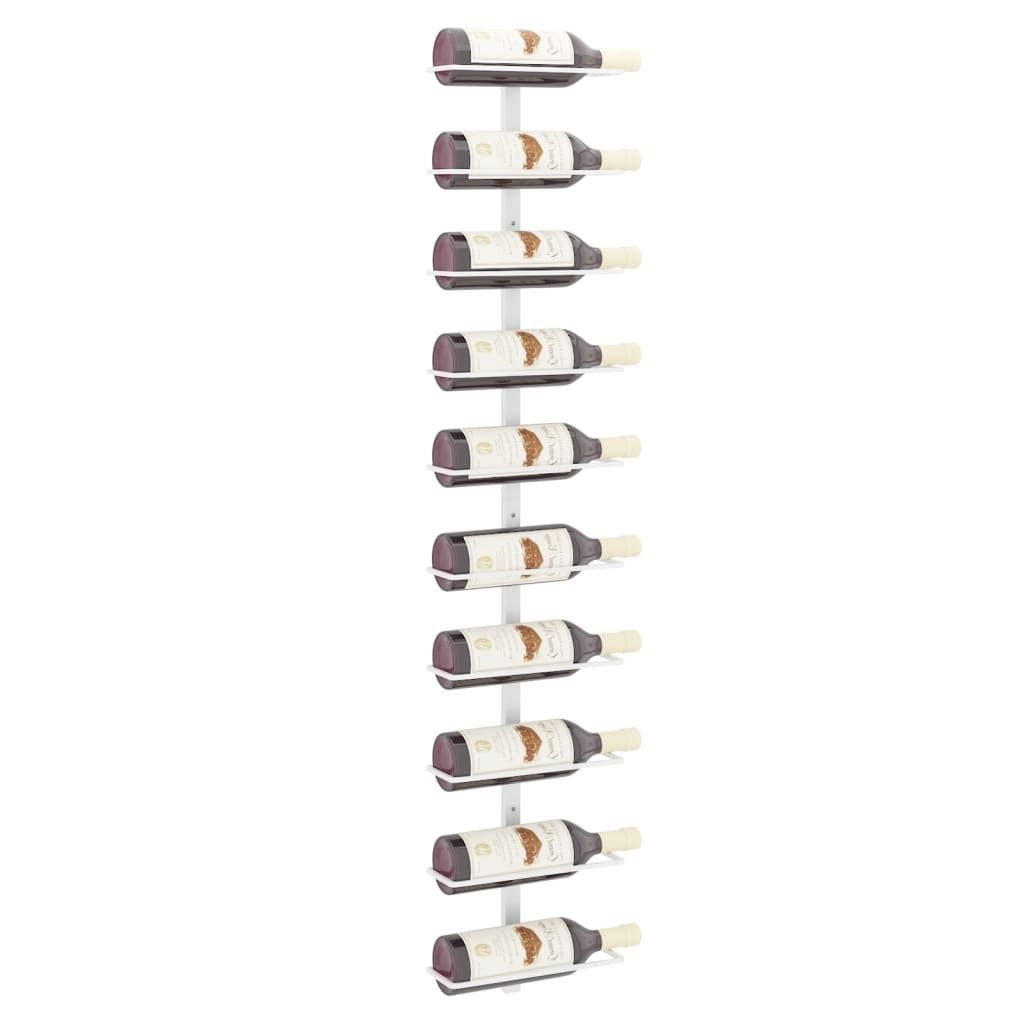 Möbel Wand-Weinregal MODERNE Design - Flaschenregal, Kellerregal, für 10 Flaschen Weiß Metall Top1606042