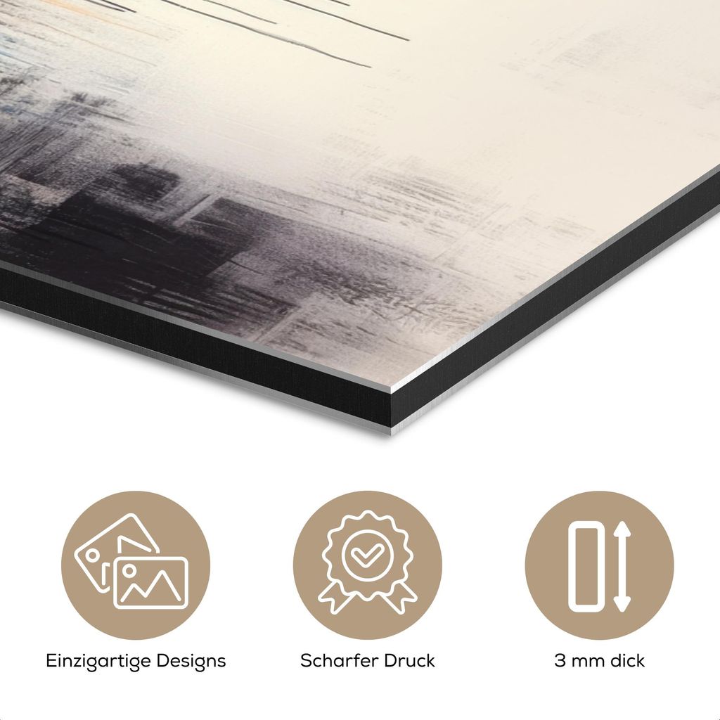 MuchoWow Wanddekoration Metall Metallbild Wandkunst 40x60 cm Abstrakt - Farbexplosion - Landschaft MuchoWow Aluminium Gemälde - Wanddekoration aus...