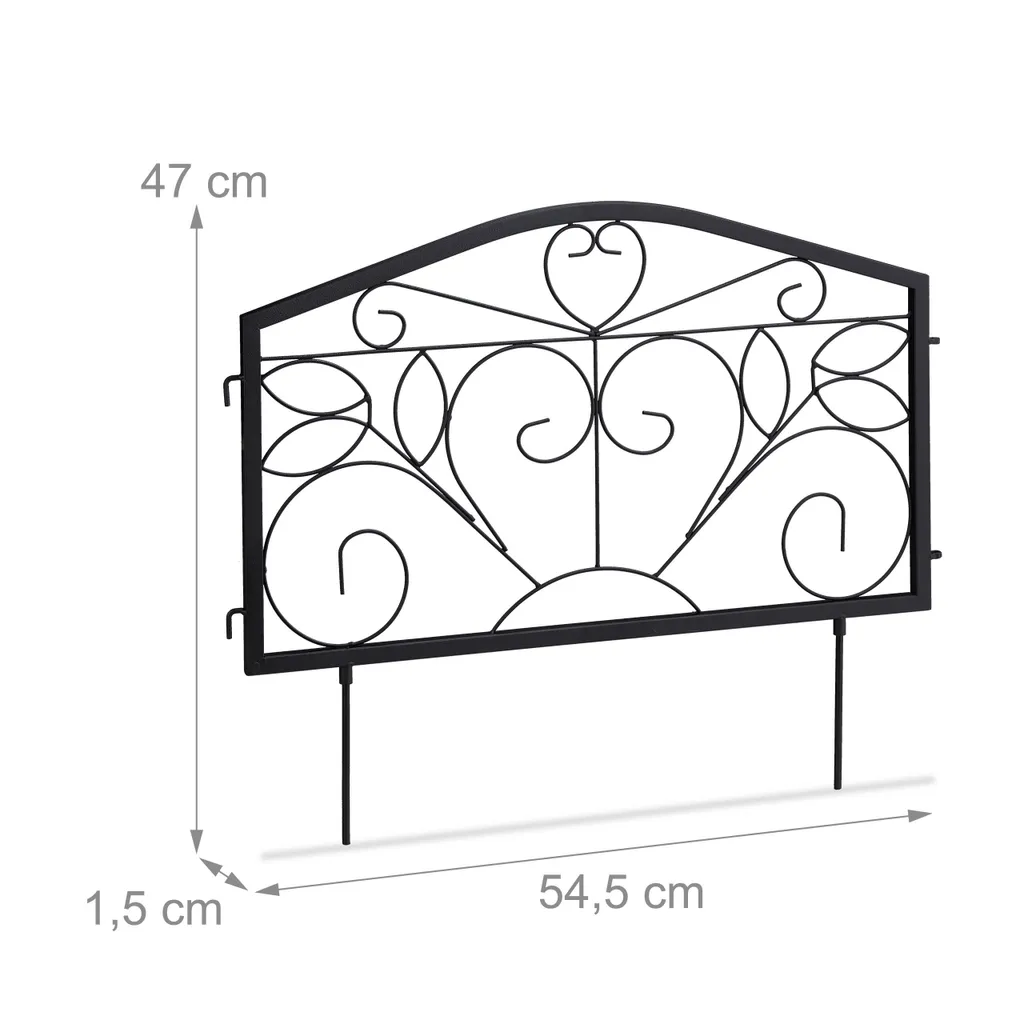 Clôture de Parterre Antique pour Stopper le Piétinement des Fleurs 4pc - 4