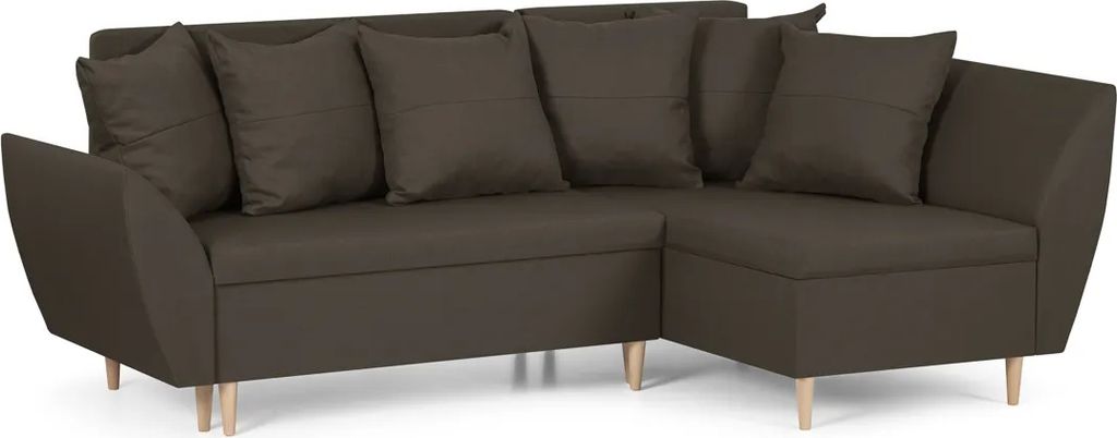 ALI Ecksofa mit Schlaffunktion - Dunkelbraun