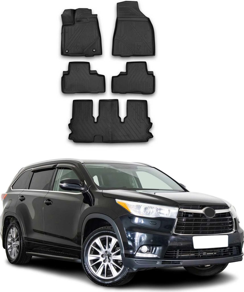 2014-2018 Tapis de sol Toyota Highlander TPE noir 5 pcs Image du produit 
