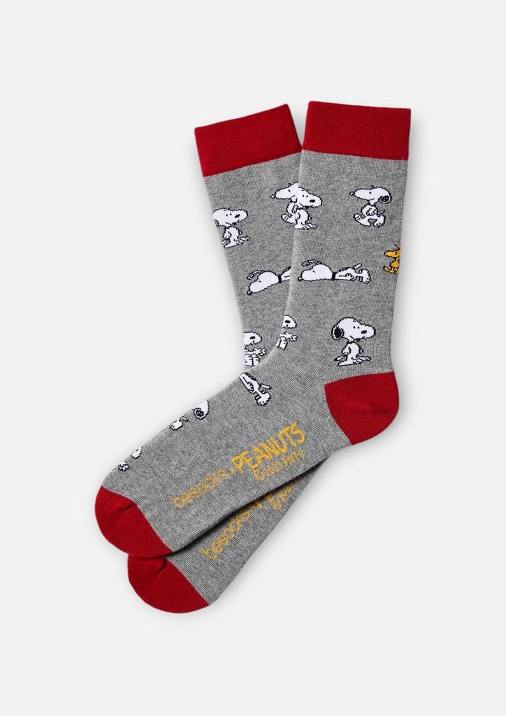 BeSocks Bio-Baumwollsocken - BeSnoopy grau 41-46
