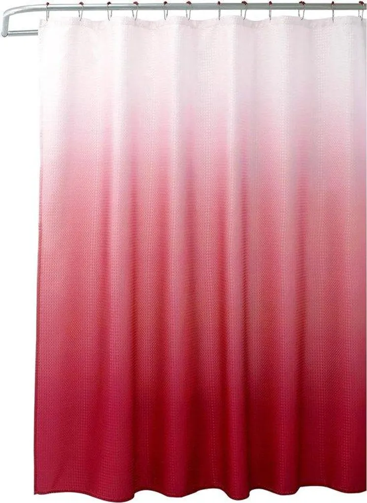 Rideau de douche lavable bordeaux dégradé matelassé 70x72 cm inox