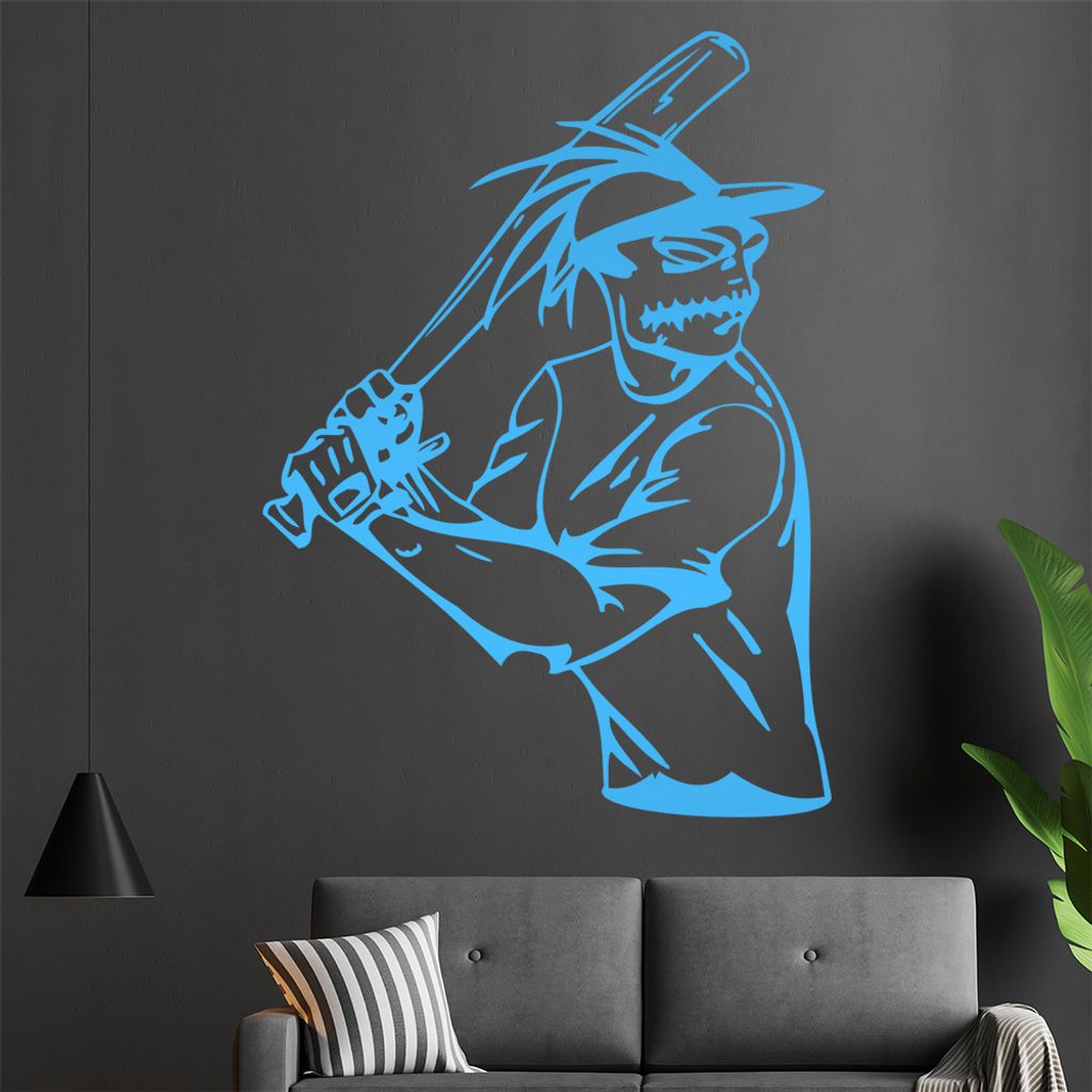 Baseball Spieler Wandtattoo in 6 Größen - Wandaufkleber Wall Sticker - Dekoration, Küche, Wohnzimmer, Schlafzimmer, Badezimmer