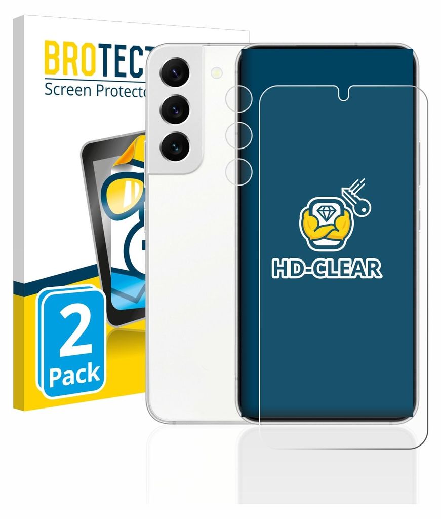 A product shot of a phone screen protector packaging with a phone.