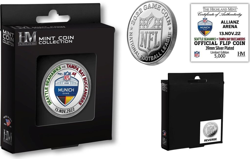 NFL Munich Game 2022 Official Flip Coin (39mm) Münze, Produktbild 