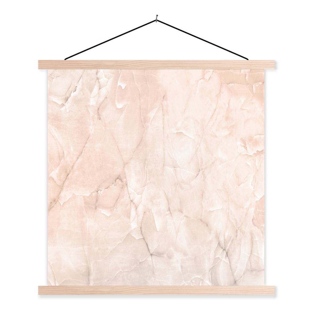 MuchoWow Textilposter Marmor - Luxus - Rosegold 120x120 cm mit holzfarbenen Rahmen - Textil-Poster